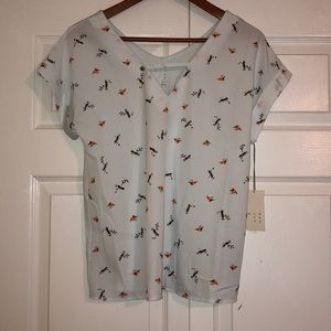WITH TAGS Patterned Bird Blouse